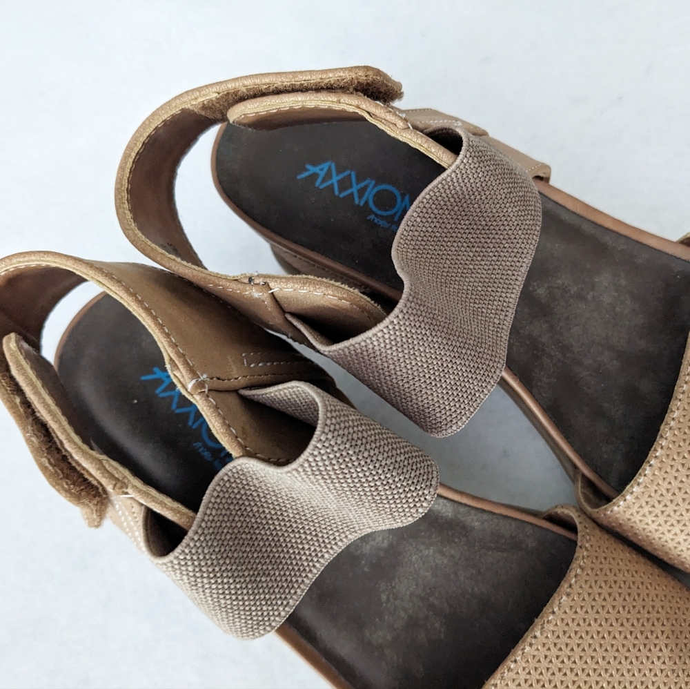 Women's Tan Wedge Sandals with Elastic Strap - Picture 8 of 11